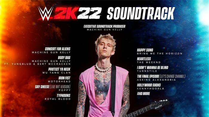 《WWE 2K22》宣布与美国知名饶舌歌手机关枪凯利 Machine Gun Kelly 合作 ...